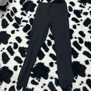 Black leggings with hole design on the side